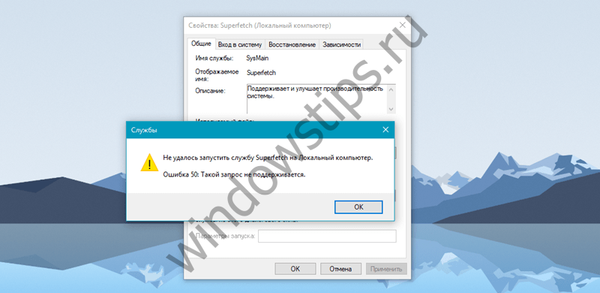 Windows 10 v1703 Creators Update Usługa SuperFetch nie uruchamia się