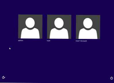 Windows 8, jak skrýt uživatele z úvodní obrazovky