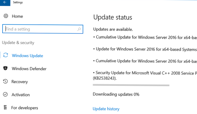 Windows Server 2016 ne preuzima ažuriranja proxyja