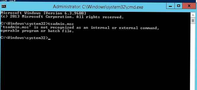 Pokretanje TSADMIN.msc i TSCONFIG.msc dodataka na Windows Server 2012 R2