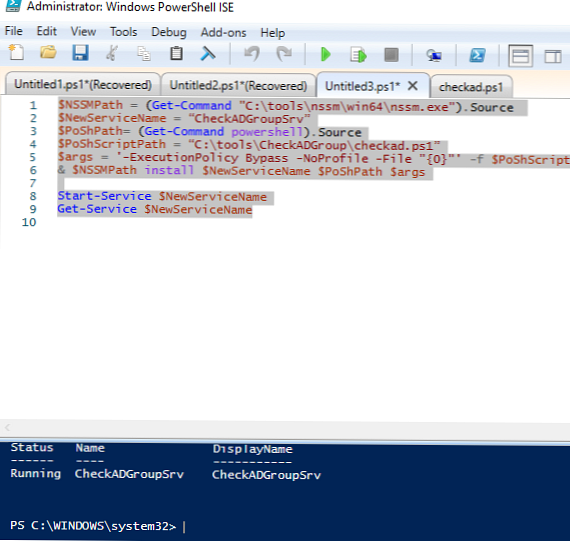 Стартиране на PowerShell Script като услуга на Windows