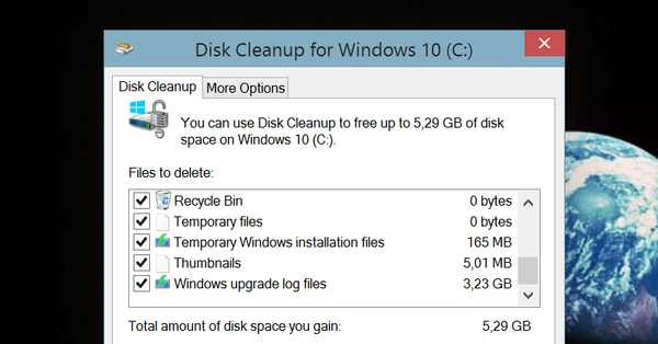 Cara membebaskan ruang lebih dari 5 GB setelah memperbarui Windows 10