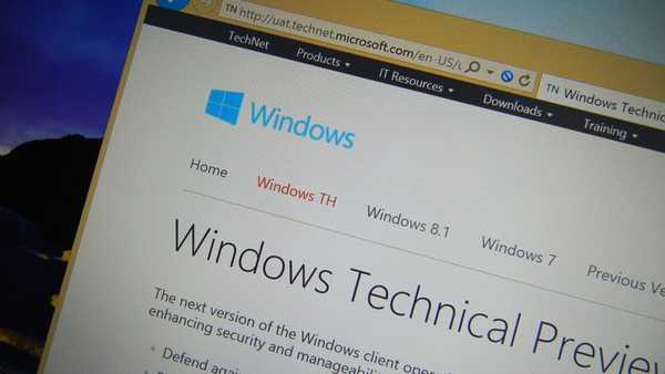 Na uradnem Microsoftovem spletnem mestu je bilo pomotoma objavljeno stran za tehnični predogled za Windows