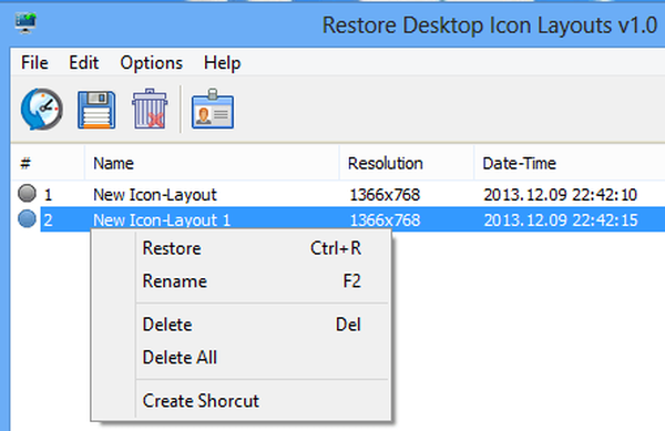 ReIcon - hordozható eszköz az asztalon lévő ikonok helyzetének megjegyzésére és helyreállítására