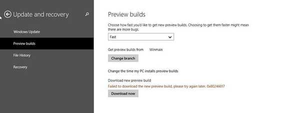Aktualizácia registra systému Windows 10 týkajúca sa služby Windows Update vám zabráni získať nové súbory technickej ukážky