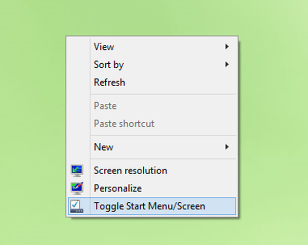 Windows 10 Как да добавите превключвател между менюто Старт и началния екран в контекстното меню